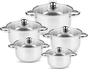 La mâna a doua: Set oale Rosberg R51210O10, 10 piese, 2.1-6.3 L, Otel inoxidabil, Argintiu