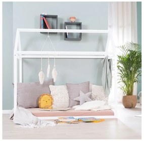 Pat pentru copii alb de tip casă 70x140 cm Montessori – Roba