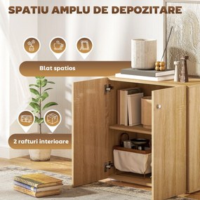 Dulapior Multifunctional cu 2 Usi din Lemn, Manere din Aluminiu, picioare anti-zgariere 70x39x70cm HOMCOM | Aosom Romania