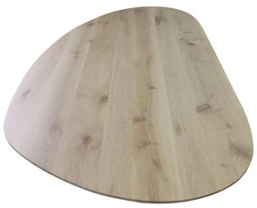 Masa de bucatarie ovala din stejar masiv si cant tesit • model COLUMBIA A | Dimensiuni: 220x105x77x 3 cm