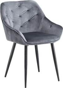 Scaun K487, stofa catifelata gri, 56x65x81 cm