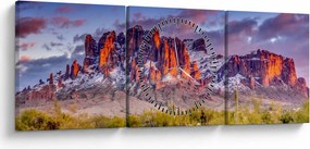 Tablou - Munții din Arizona (cu ceas) (90x30 cm)
