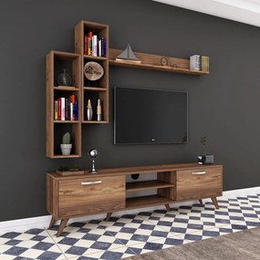 Set Comoda TV si Rafturi de Perete M16 - 262, Nuc