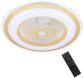 Plafonieră LED dimabilă cu ventilator ZEPHYR LED/48W/230V auriu + telecomandă