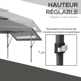 Outsunny Tonelă pop-up pentru grădină Pliantă 5 x 3 m, țesătură Oxford cu 2 pereți reglabili, sac de transport cu roți inclus | Aosom Romania