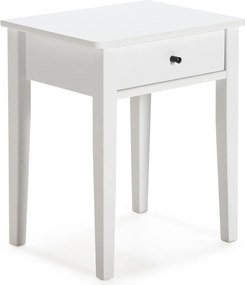 Noptieră albă din lemn masiv de pin Bart – Marckeric