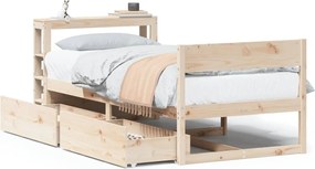 vidaXL Cadru pat fără saltea, 90x190 cm, lemn masiv de pin