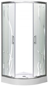 Cabină de duș curbată Spirit BAMBOO 80x80x194 cm, cu cădiță de duș din acril armat