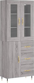vidaXL Dulap înalt, gri sonoma, 69,5x34x180 cm, lemn compozit
