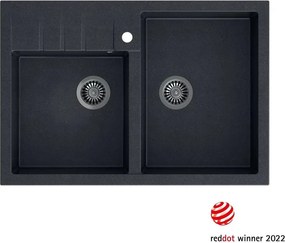 Chiuveta compozit incastrata Quadron Unique Bill 120 negru - inox 90x62 cm