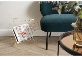 Suport din metal pentru reviste PT LIVING Honeycomb, auriu