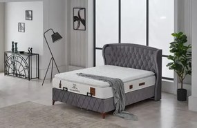 Pat tapițat de lux pentru 2 persoane cu ladă Marisa