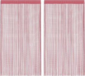 vidaXL Perdele șir 2 buc Roz 100x250 cm