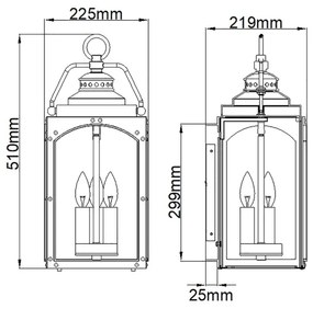 Aplică de exterior Feiss FE-RANDHURST-L-CO RANDHURST 3xE14/40W/230V IP44