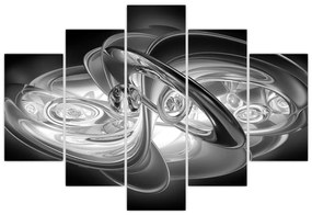 Tablou cu abstracțiune modernă în gri (150x105 cm)