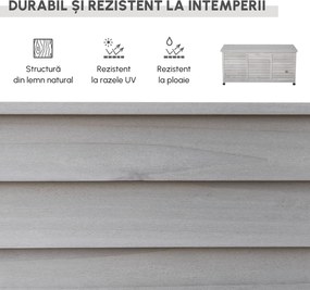 Outsunny Banca Conteiner de depozitare pentru extern si Gradina in Lemn, Gri 127Lx56Lx60Hcm | Aosom Romania