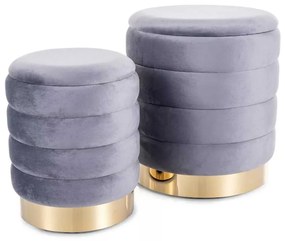Taburet Bonfol Velvet, gri