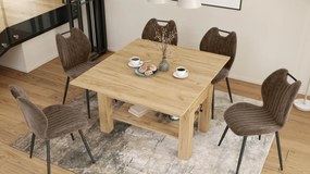 Mazzoni BRAWO Stejar Craft Auriu - MĂSUȚĂ DE CAFEA CU BLAT EXTENSIBIL ȘI RIDICABIL MASĂ CU RAFT