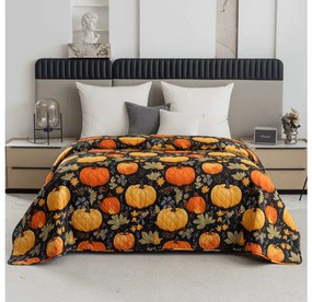 Cuvertura de pat cu model ORANGE PUMPKINS, colorat Dimensiune: 170 x 210 cm