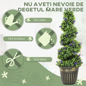HOMCOM Set de Două Plante Artificiale Lavandă 90 cm | Aosom Romania