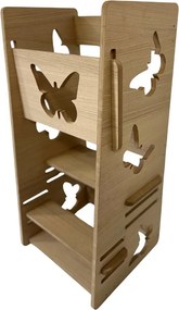Turn de invatare - learning tower mdf furniruit nuanta stejar fluturasi