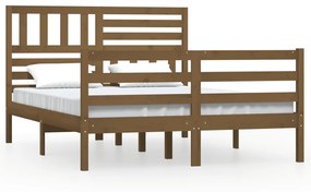 3101101 vidaXL Cadru de pat, maro miere, 160x200 cm, lemn masiv
