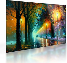 Tablou pe sticlă - Plimbare de noapte (70x50 cm)