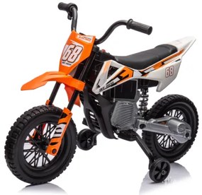 AIYAPLAY Motocicletă Electrică pentru Copii, 12V Motocicletă pentru Copii cu Muzică, Vehicul pentru Copii cu Rotile de Sprijin, 3-6 ani, Portocaliu | Aosom Romania