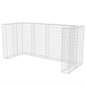 vidaXL Gabion triplu îngrădire pubelă, oțel, 250 x 100 x 120 cm