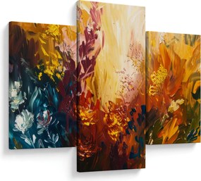 Tablou - pictură abstractă de flori (90x60 cm)