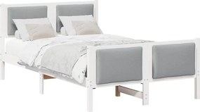 vidaXL Cadru de pat cu headboard Gri deschis 120 x 200 cm țesătură