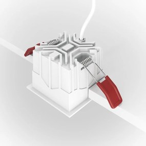 Spot LED incastrabil dimabil design tehnic Alpha alb, 6,5x6,5cm, 3000K