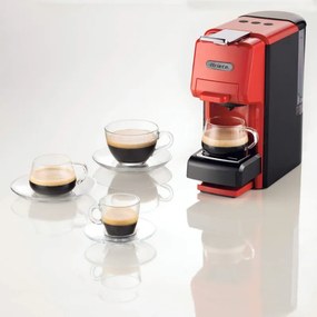 Espressor pentru cafea macinata si capsule 4in1 Ariete 1304/12, 1350W, 19 bar, 0.7 l, Auto shut-off, Baza reglabila, Rosu