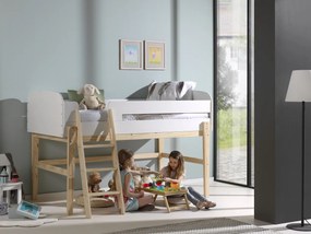 Pat Supraetajat Kiddy (Mid Sleeper) 90x200 cm, pentru Camera Copii, Alb – Vipack