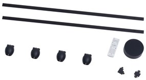 Sistem modern de iluminat pe șine cu 4 spoturi negre monofazate - Magnetic Zagaye