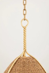 Lustra Suspendata din Franghie Lampakanai, Design Lux, auriu, Woodlawn