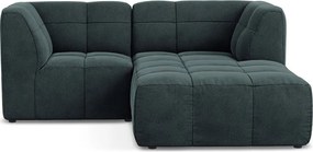 Colțar albastru cu tapițerie din catifea (cu colț pe partea dreaptă/cu șezlong) Aloha – Makamii