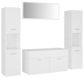 3071063 vidaXL Set mobilier de baie, alb, lemn prelucrat