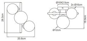 Globo 56133-3W - Plafonieră LED RIHA 3xG9/3,5W/230V