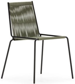 Scaune de dining verzi stivuibile 2 buc. din metal Emily – Marckeric