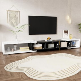 Dulap TV rotativ, Lungime variabilă, 140-260x40x30 cm, Alb+Negru