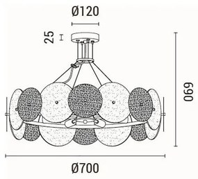 Lustră pe cablu 8xE14/40W/230V