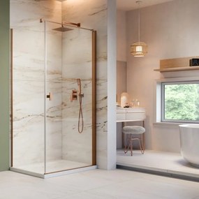 Cabina de dus dreptunghiulara cu usa batanta Radaway Nes KDJ I 80x100 cm finisaj cupru periat-transparent dreapta