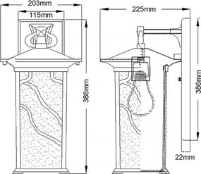 Quintiesse QN-MORRIS-L - Lampă de perete pentru exterior MORRIS L 1xE27/60W/230V IP44, finisaj bronz