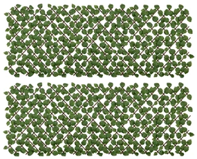 Outsunny Gard Decorativ Artificial, Protecție UV, Ideal pentru Intimitate în Spații Interioare/Exterioare, 200x100x8 cm, Verde | Aosom Romania