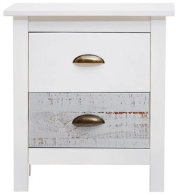 Noptieră Marckeric Romantica, 46 x 50 cm, alb - gri