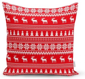 Set 4 fețe de pernă și un napron de masă cu model de Crăciun Minimalist Cushion Covers Christmas