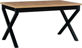Masa extensibila IKON 1, negru/stejar artisan, lemn de fag/PAL, 140/18