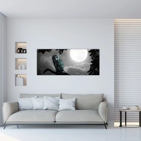 Tablou - Bufniță de noapte, albastru (120x50 cm)