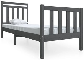 3100681 vidaXL Cadru de pat Small Single 2FT6, gri, 75x190 cm lemn masiv